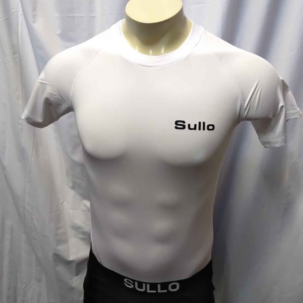 NWT White Mens Compression Shirt Work Out Biker